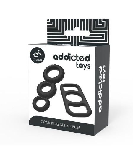 ADDICTED TOYS SET 4 ANILLOS SILICONA PARA EL PENE