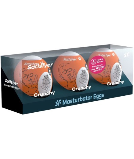 SATISFYER 3 HUEVOS MASTURBADORES - CRUNCHY