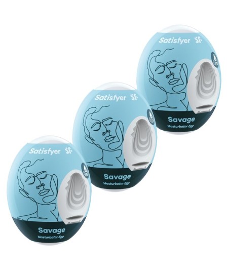 SATISFYER 3 HUEVOS MASTURBADORES - SAVAGE