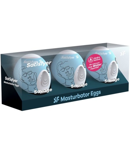 SATISFYER 3 HUEVOS MASTURBADORES - SAVAGE