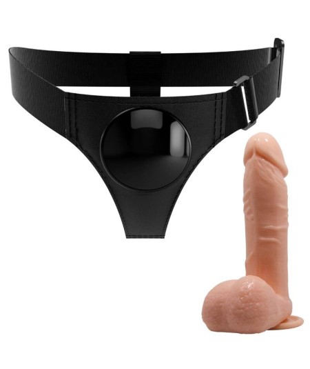 PRETTY LOVE - HARNESS BRIEFS ARNÉS UNIVERSAL CON DILDO TOM 20 CM NATURAL