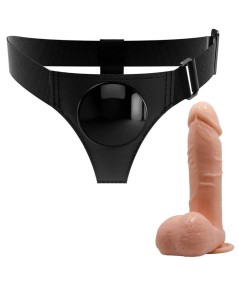 PRETTY LOVE - HARNESS BRIEFS ARNÉS UNIVERSAL CON DILDO TOM 20 CM NATURAL