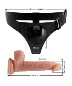 PRETTY LOVE - HARNESS BRIEFS ARNÉS UNIVERSAL CON DILDO KEVIN 19 CM NATURAL