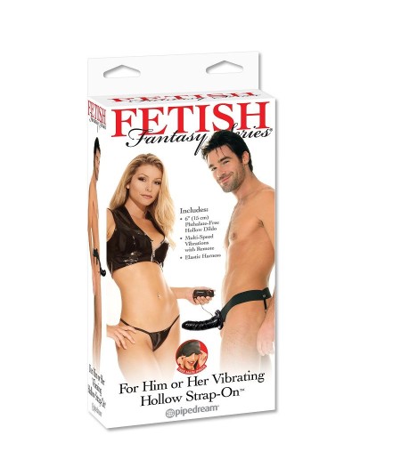 FETISH  ARNES HUECO VIBRADOR PARA EL Y ELLA NEGRO 14CM