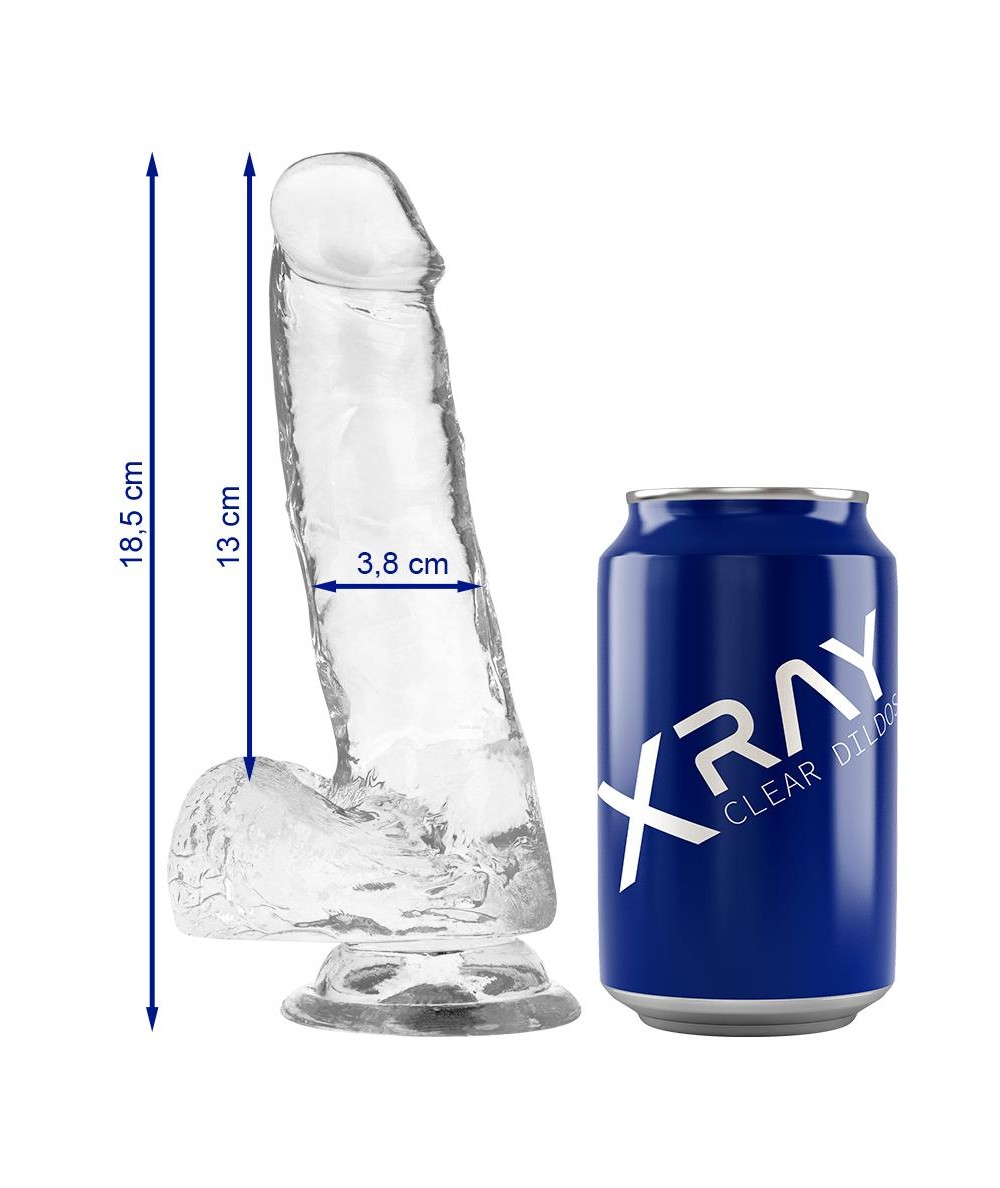 XRAY CLEAR DILDO REALISTA TRANSPARENTE 18.5CM X 3.8CM