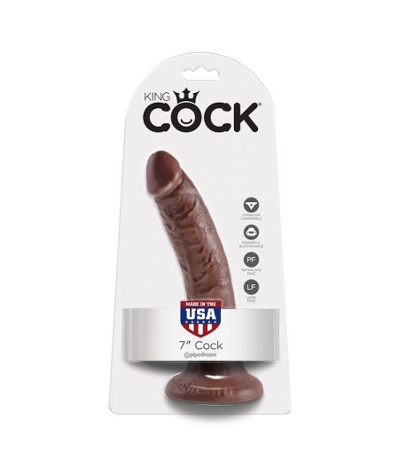 KING COCK 7" PENE COLOR CHOCOLATE 17.8 CM