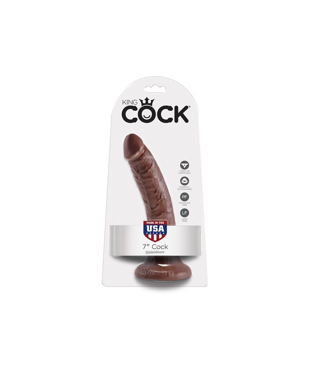 KING COCK 7" PENE COLOR CHOCOLATE 17.8 CM