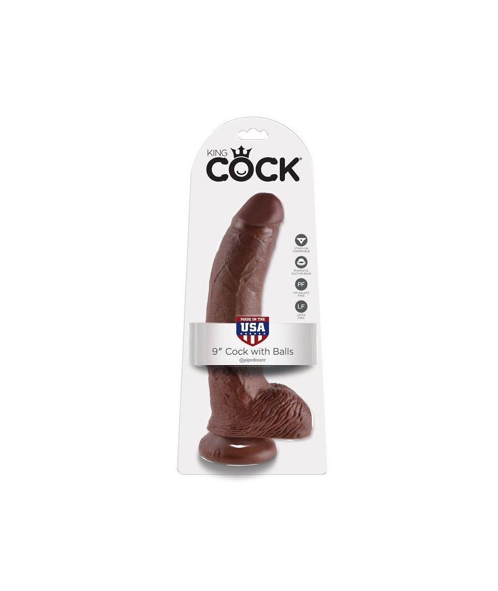 KING COCK 9" PENE REALISTICO MARRON 22.9CM