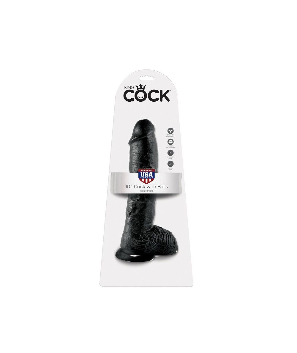 KING COCK 10" PENE REALISTICO NEGRO 26.5 CM