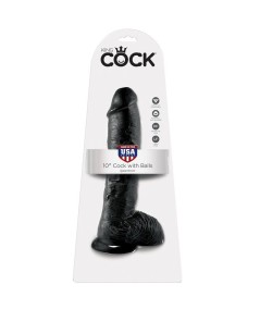 KING COCK 10" PENE REALISTICO NEGRO 26.5 CM