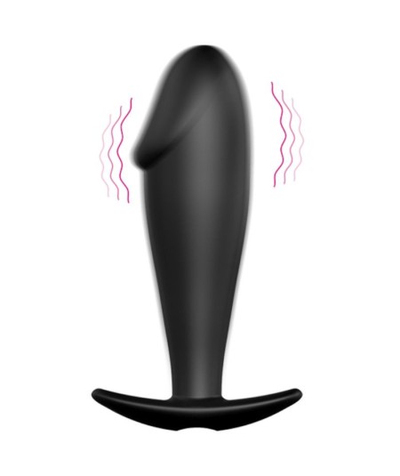 PRETTY LOVE PLUG ANAL SILICONA FORMA PENE Y 12 MODOS VIBRACION - NEGRO