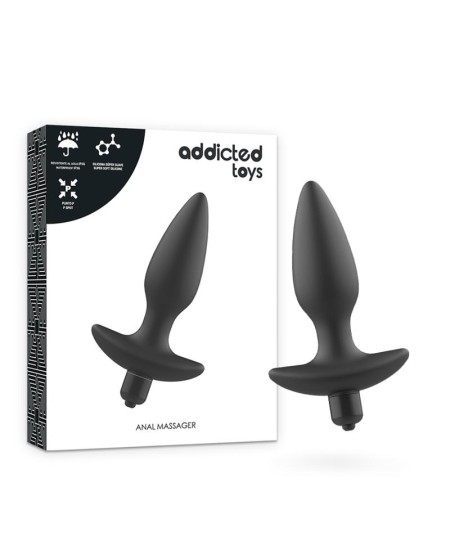 ADDICTED TOYS  MASAJEADOR PLUG ANAL CON VIBRACIÓN NEGRO