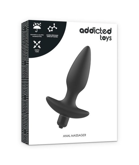 ADDICTED TOYS  MASAJEADOR PLUG ANAL CON VIBRACIÓN NEGRO