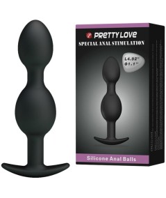 PRETTY LOVE BOLAS ANALES SILICONA 12.5 CM  NEGRO