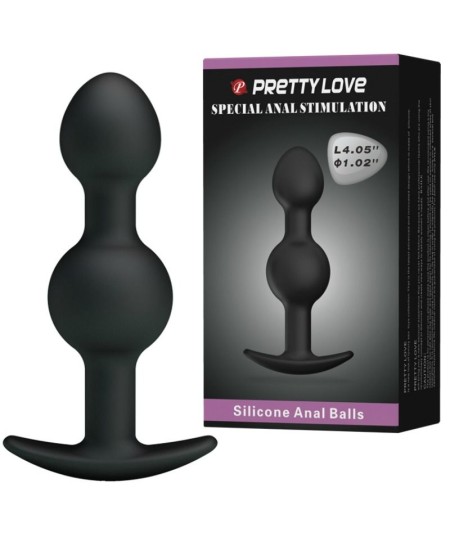 PRETTY LOVE - BOLAS ANALES SILICONA ESTIMULACION ESPECIAL 10.3 CM - NEGRO