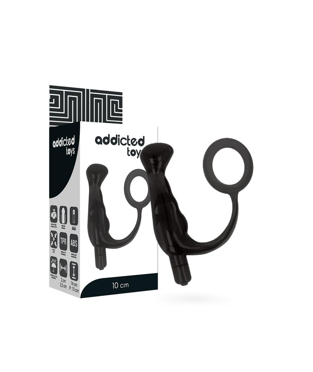 ADDICTED TOYS VIBRADOR PROSTÁTICO NEGRO 10 CM