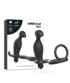 ADDICTED TOYS  PLUG ANAL CON ANILLO SILICONA NEGRO 12 CM