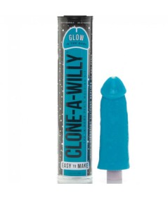 CLONE A WILLY CLONADOR PENE AZUL LUMINISCENTE CON VIBRADOR