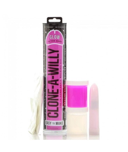 CLONE A WILLY CLONADOR PENE ROSA LUMINISCENTE CON VIBRADOR