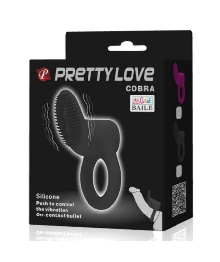 ANILLO VIBRADOR COBRA DE PRETTY LOVE - NEGRO