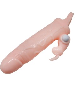 BRAVE MAN FUNDA PENE CON RABBIT VIBRADOR 16.5 CM NATURAL