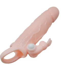 BRAVE MAN FUNDA PENE CON RABBIT VIBRADOR 16.5 CM NATURAL