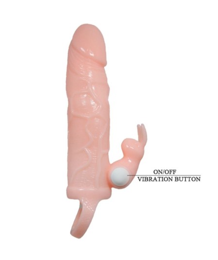 BRAVE MAN FUNDA PENE CON RABBIT VIBRADOR 16.5 CM NATURAL