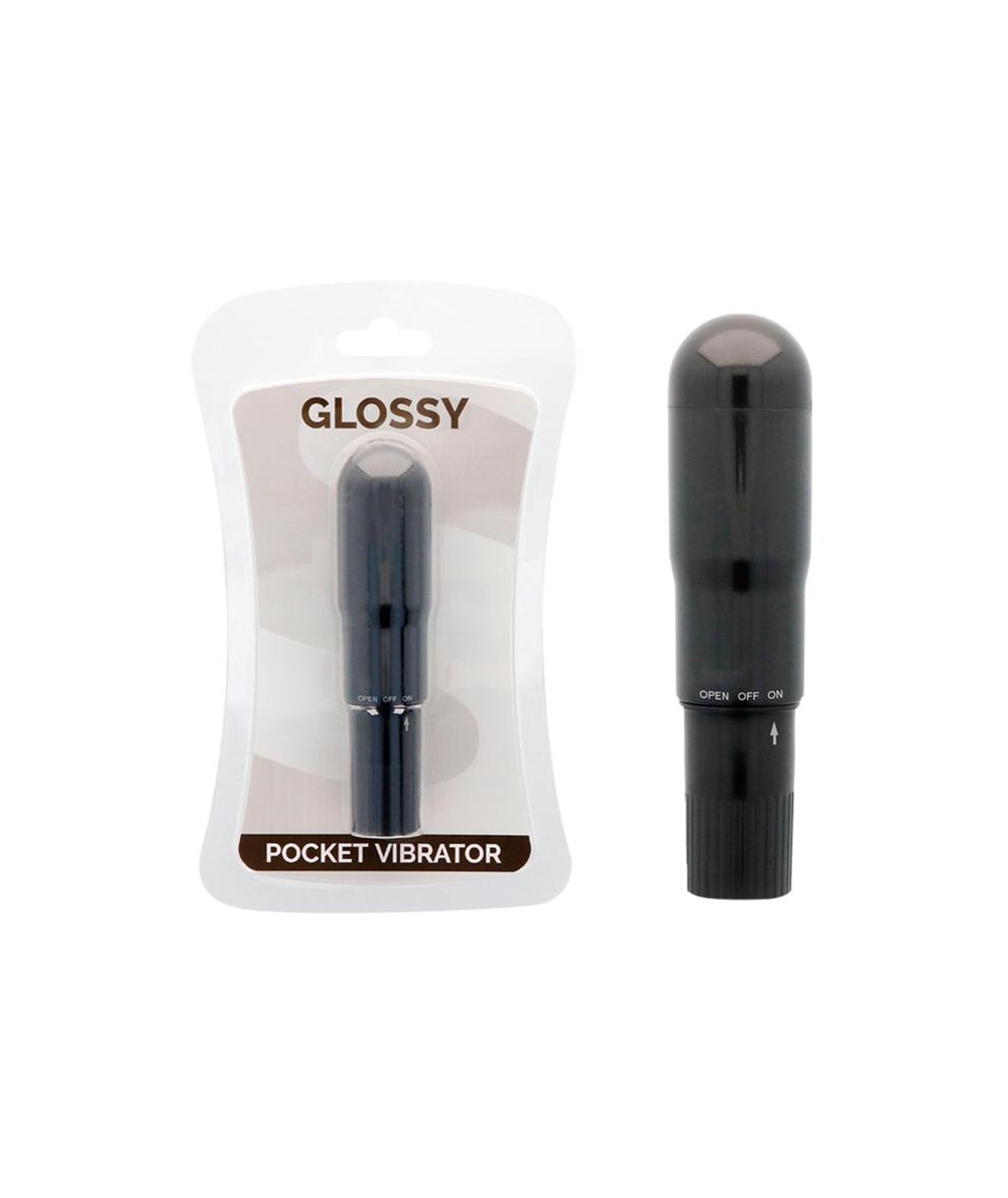 GLOSSY POCKET VIBRADOR NEGRO