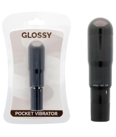 GLOSSY POCKET VIBRADOR NEGRO