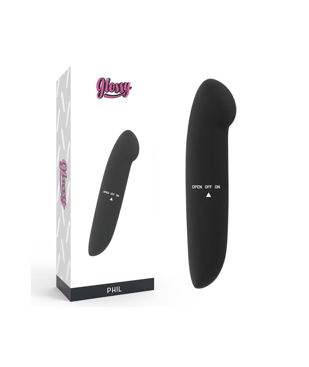 GLOSSY PHIL VIBRADOR NEGRO