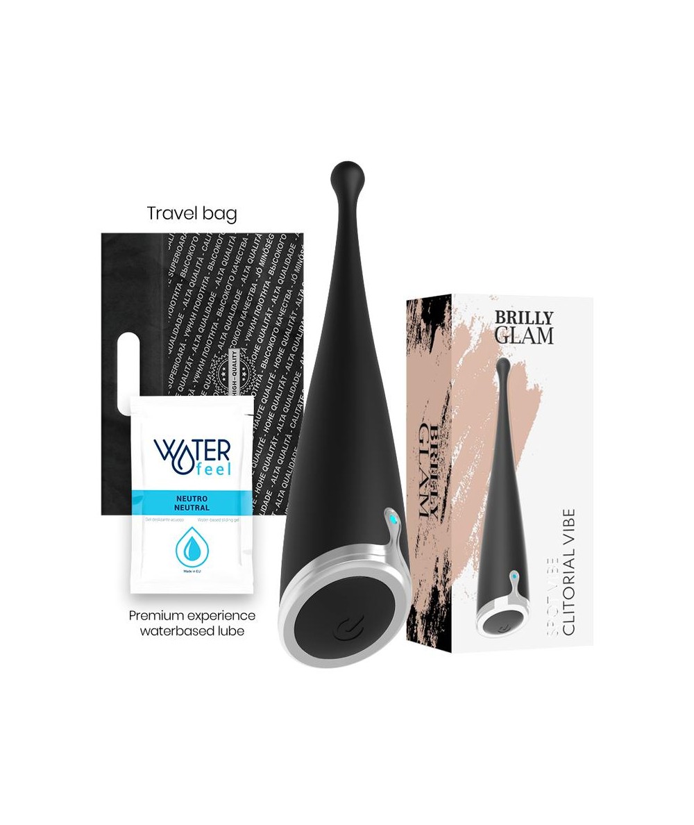 BRILLY GLAM SPOT VIBE VIBRADOR CLITORIAL ORGASMICO SILICONA NEGRO