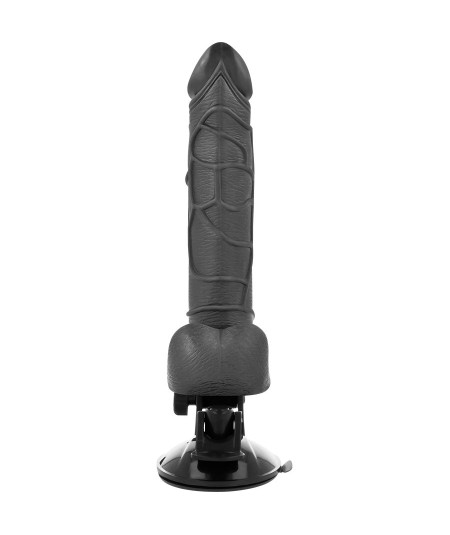 BASECOCK REALISTIC VIBRADOR CONTROL REMOTO NEGRO 19.5CM CON TESTICULOS