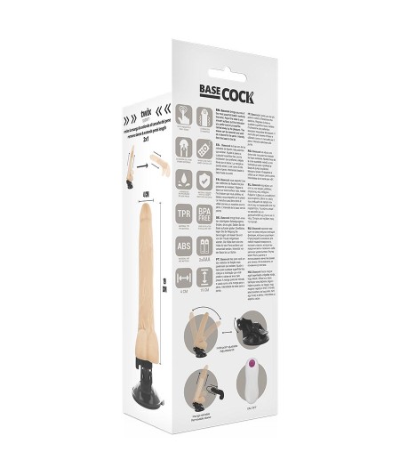 BASECOCK REALISTIC VIBRADOR CONTROL REMOTO NATURAL 19 CM