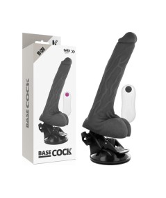 BASECOCK REALISTIC VIBRADOR CONTROL REMOTO NEGRO 19 CM