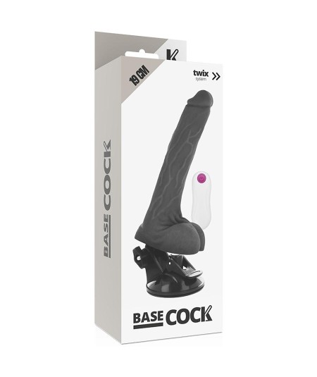 BASECOCK REALISTIC VIBRADOR CONTROL REMOTO NEGRO 19 CM