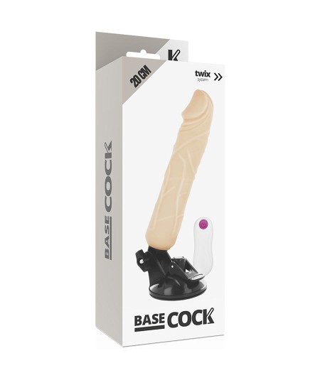 BASECOCK REALISTIC VIBRADOR CONTROL REMOTO NATURAL 20 CM