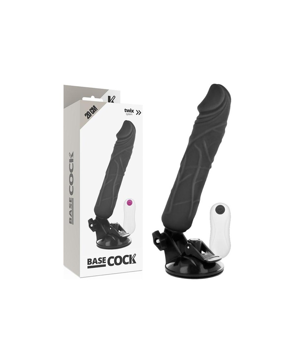 BASECOCK REALISTIC VIBRADOR CONTROL REMOTO NEGRO 20CM