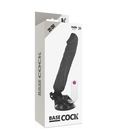 BASECOCK REALISTIC VIBRADOR CONTROL REMOTO NEGRO 20CM