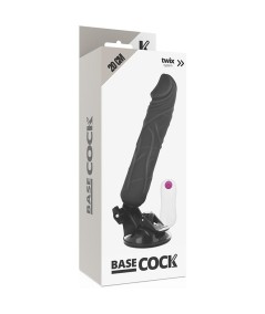 BASECOCK REALISTIC VIBRADOR CONTROL REMOTO NEGRO 20CM