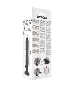 BASECOCK REALISTIC VIBRADOR CONTROL REMOTO NEGRO 20CM