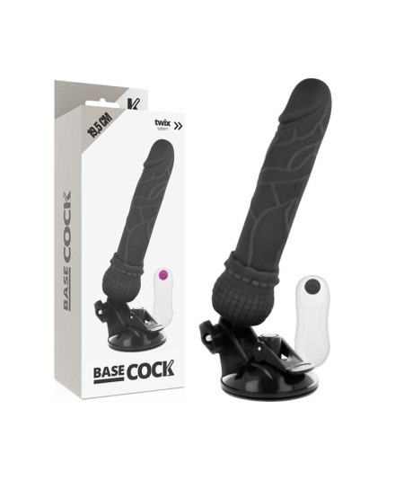 BASECOCK REALISTIC VIBRADOR CONTROL REMOTO NEGRO 19.5 CM