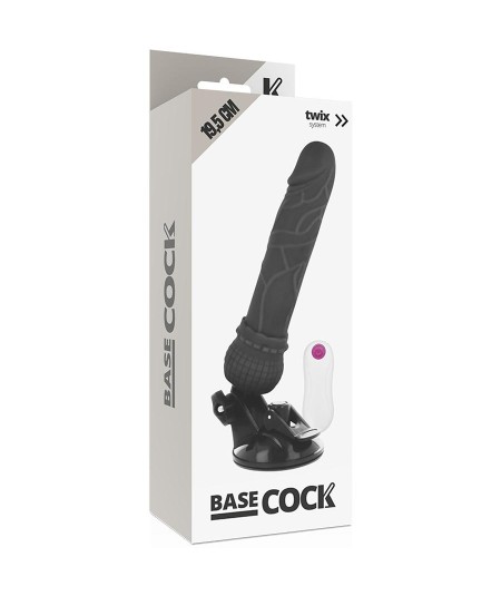 BASECOCK REALISTIC VIBRADOR CONTROL REMOTO NEGRO 19.5 CM