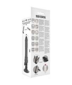 BASECOCK REALISTIC VIBRADOR CONTROL REMOTO NEGRO 19.5 CM