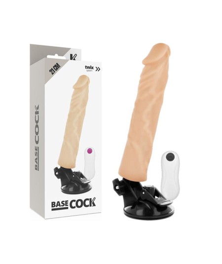 BASECOCK REALISTIC VIBRADOR CONTROL REMOTO BLANCO NATURAL 21CM