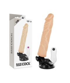 BASECOCK REALISTIC VIBRADOR CONTROL REMOTO BLANCO NATURAL 21CM