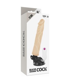 BASECOCK REALISTIC VIBRADOR CONTROL REMOTO BLANCO NATURAL 21CM