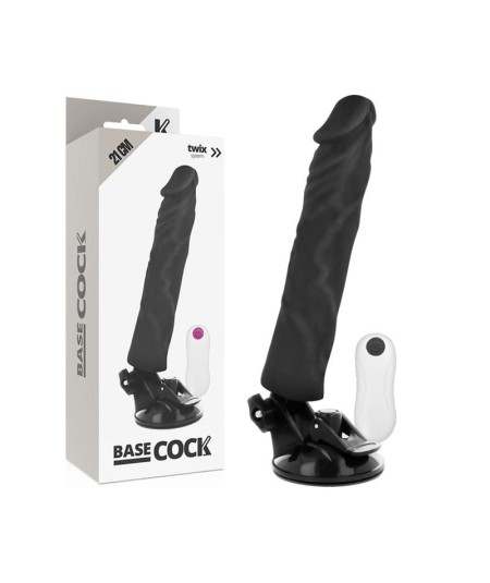 BASECOCK REALISTIC VIBRADOR CONTROL REMOTO BLANCO - NEGRO 21CM