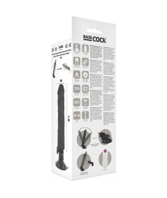 BASECOCK REALISTIC VIBRADOR CONTROL REMOTO BLANCO - NEGRO 21CM