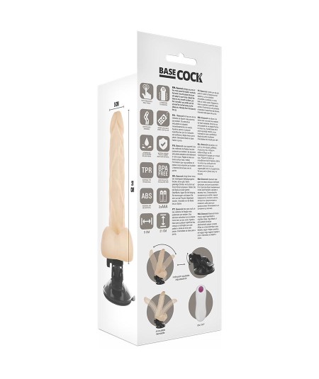 BASECOCK VIBRADOR ARTICULABLE CONTROL REMOTO NATURAL 21CM