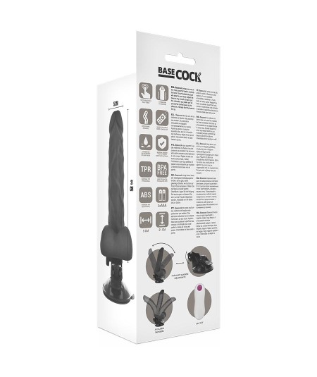 BASECOCK VIBRADOR ARTICULABLE CONTROL REMOTO NEGRO 21CM